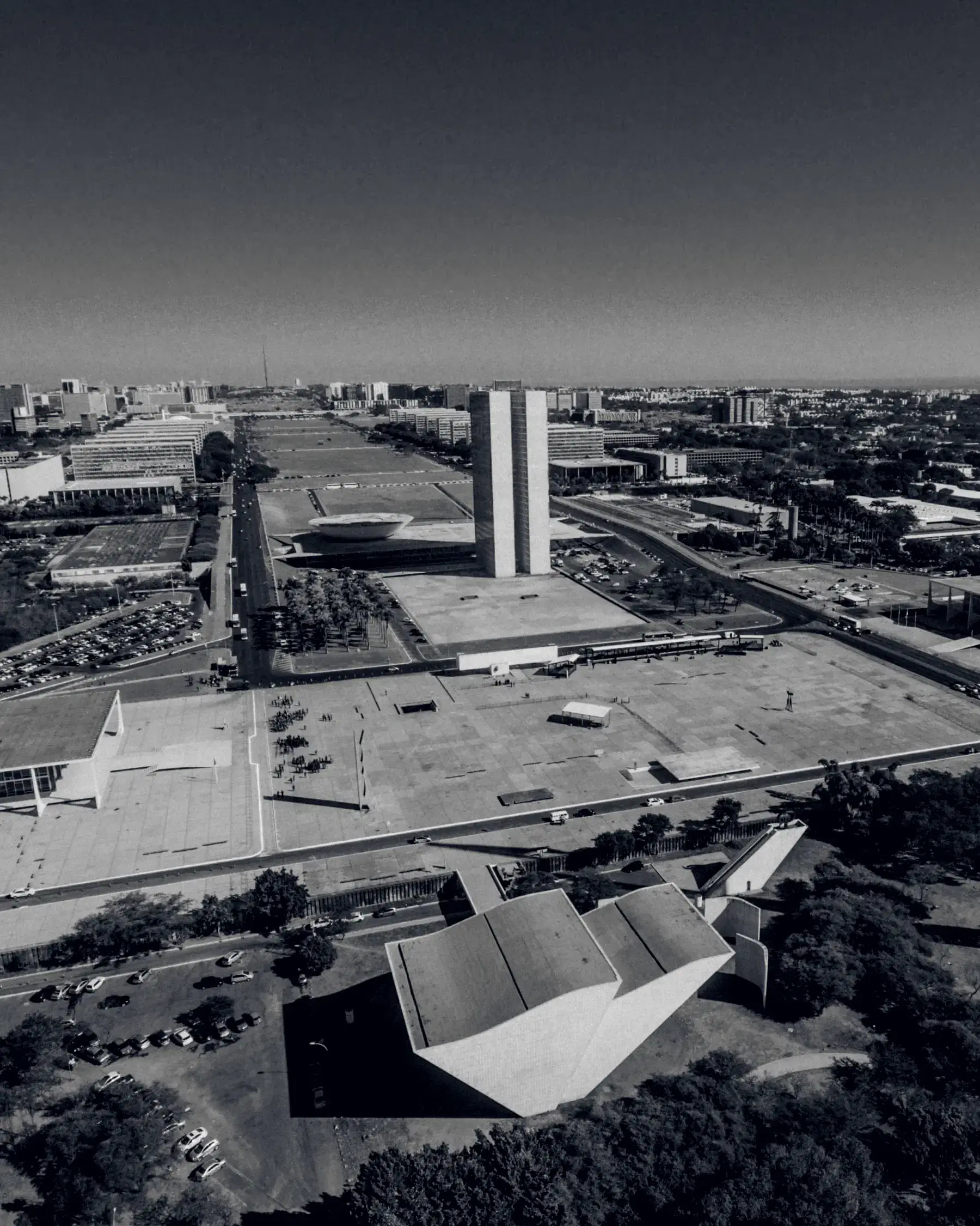 Vista aérea de la Explanada de los Ministerios, en Brasilia